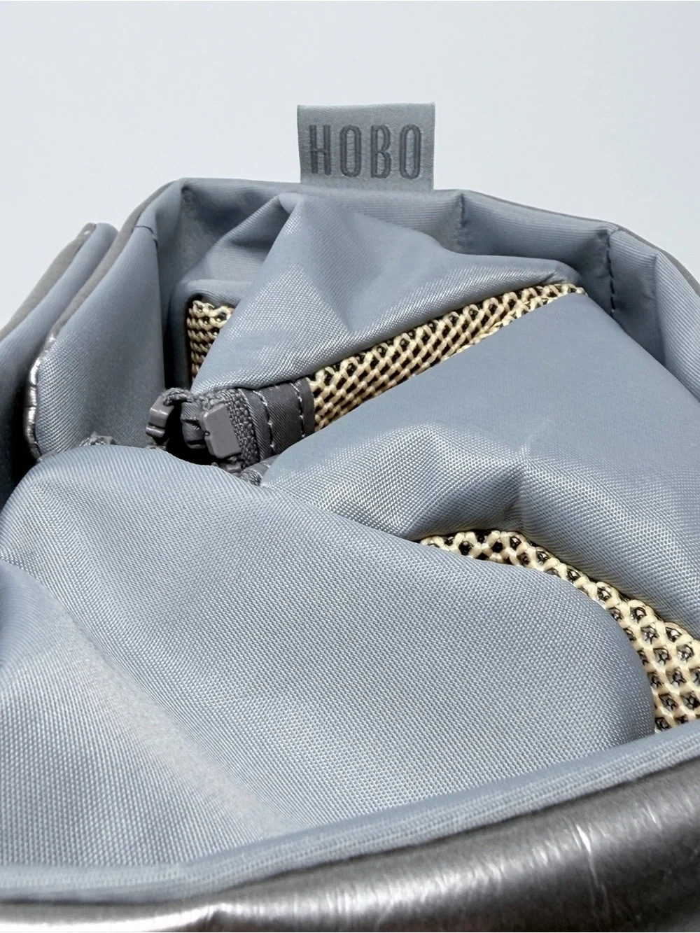 HOBO Metallic Silver Jewelry Organizer Travel Case Fold-Out Zip Pouches